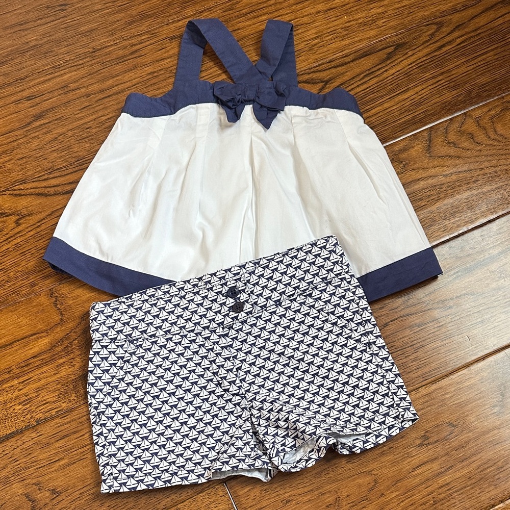 Navy and White Short Set By Janie and Jack